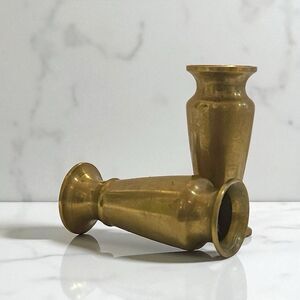 Set of 2 Vintage Miniature Solid Brass Vases Dollhouse Size – 2 1/4”